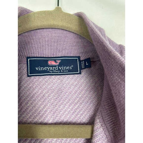 Vineyard Vines Women's Sweater 1/4 Zip 100% Extra Fine Merino Woll Large Purple - Picture 8 of 13